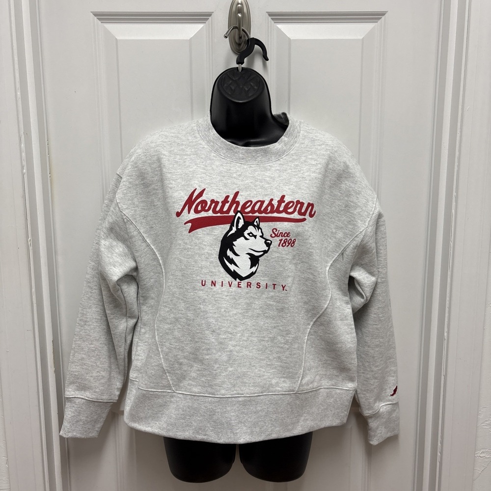NWT Northeastern University Huskies Women's Boxy Crewneck Sweatshirt - Small